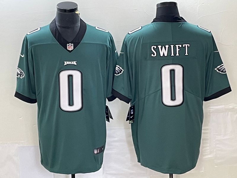 Men Philadelphia Eagles #0 Swift Green Nike Vapor Limited NFL Jersey style 1